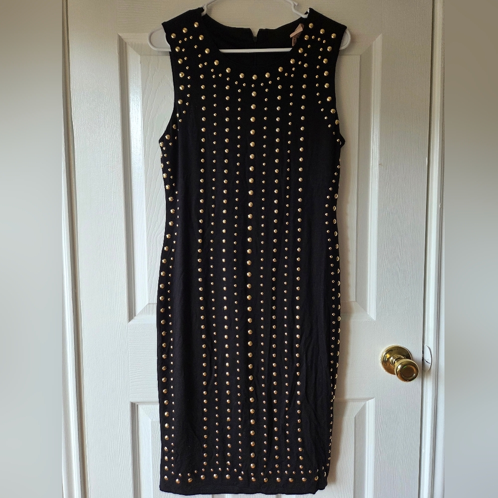 Philosophy Midi Dress M Gold Studded Sleevless